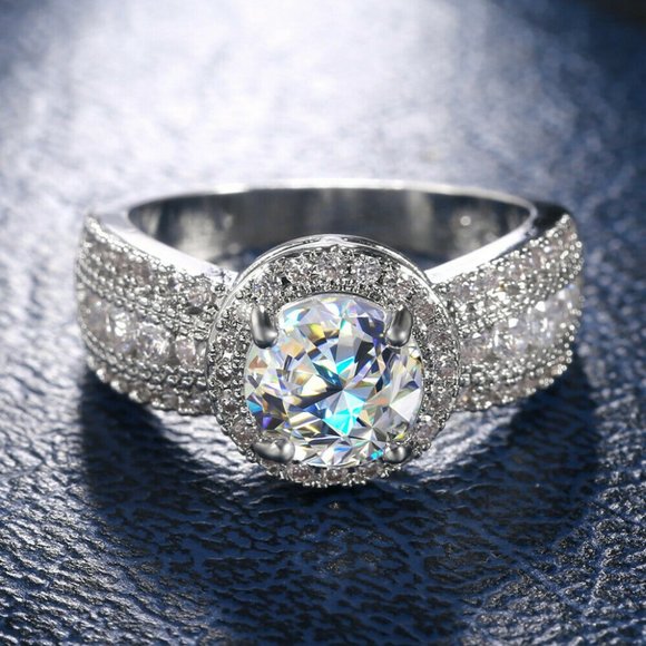 New Shine Women 925 Silver White Sapphire Ring - Picture 3 of 9